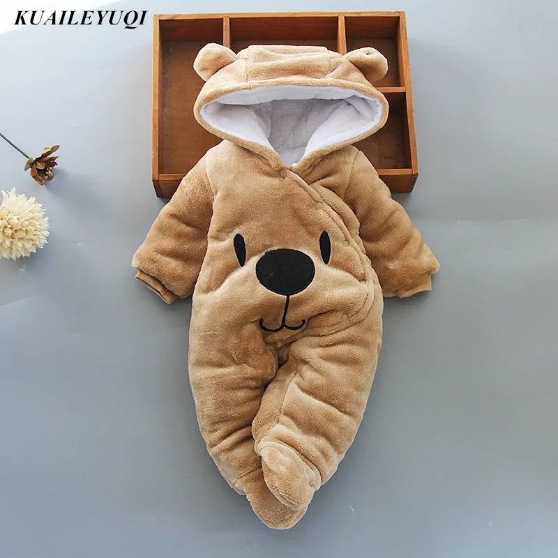 Baby Cartoon Romper Winter Clothes Hooded Infant Jacket