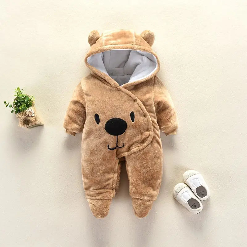 Baby Cartoon Romper Winter Clothes Hooded Infant Jacket