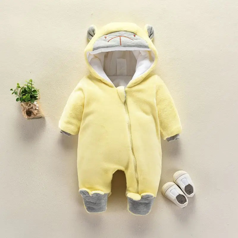 Baby Cartoon Romper Winter Clothes Hooded Infant Jacket