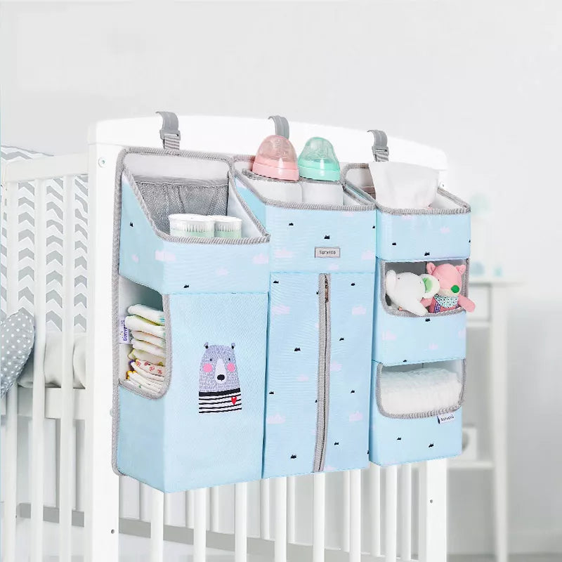 Sunveno Crib Organizer for Baby Crib Hanging Storage.