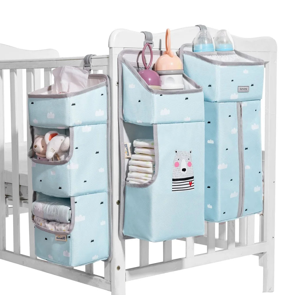 Sunveno Crib Organizer for Baby Crib Hanging Storage.